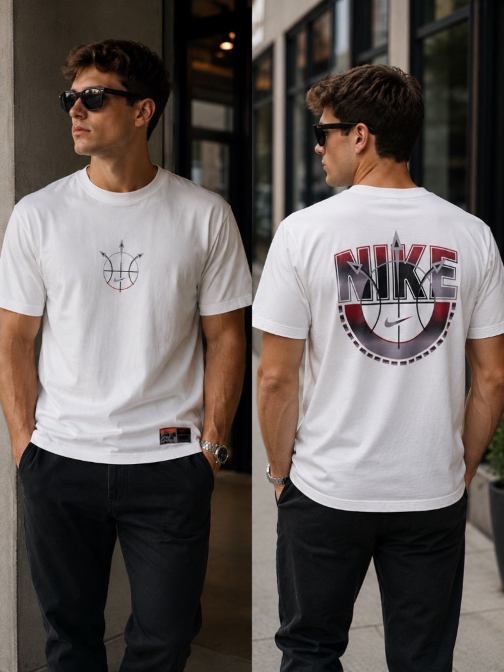 Nike Basketball White Tee Small